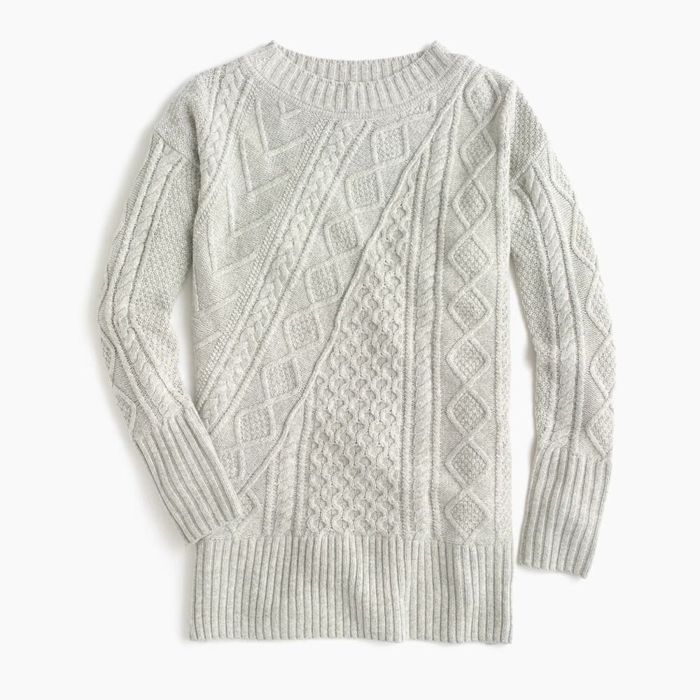 J Crew Cable-Knit Patchwork Tunic Sweateritem K24… - image 1